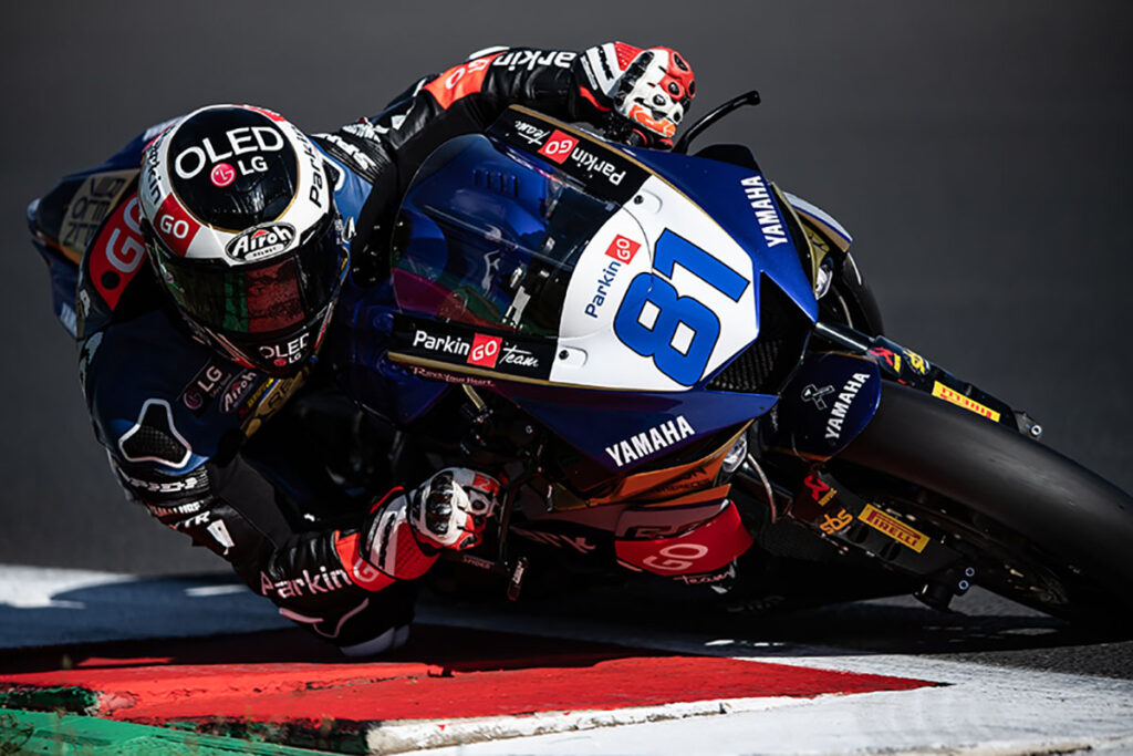 SBK, Gonzales domine Aegerter et Caricasulo dans le FP1 Supersport en Navarre Ritratto di GPone