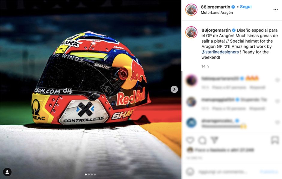MotoGP, Casque spécial pour Jorge Martìn en Aragon : livrée dédiée à l’Espagne Ritratto di GPone