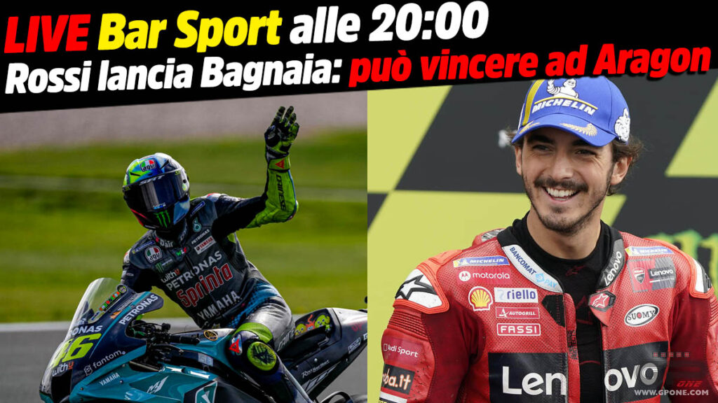 MotoGP, LIVE Bar Sport à 20h00 – Rossi lance Bagnaia : il peut gagner à Aragon MotoGP, LIVE Bar Sport à 20h00 - Rossi lance Bagnaia : il peut gagner à Aragon