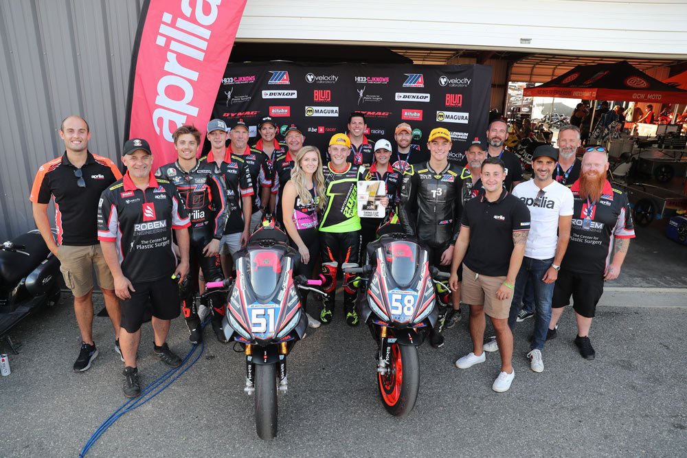 MotoAmerica, Aprilia domine la Twins Cup : De Keyrel remporte le titre, Marcon la course Ritratto di GPone