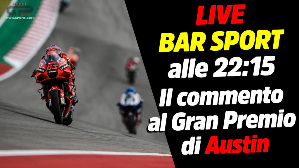 LIVE Bar Sport à 22h15 – Le commentaire du Grand Prix MotoGP d’Austin LIVE Bar Sport à 22h15 - Le commentaire du Grand Prix MotoGP d'Austin