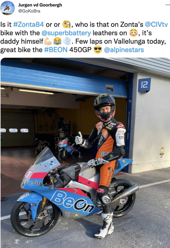 Moto3, Jurgen Van Den Goorbergh, un 52 anni in sella alla BeOn a Vallelunga Ritratto di GPone