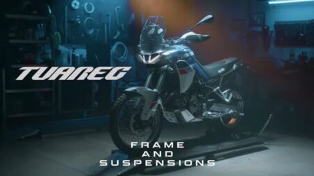 Aprilia Tuareg 660 : une vidéo sur le châssis de la nouvelle enduro de route