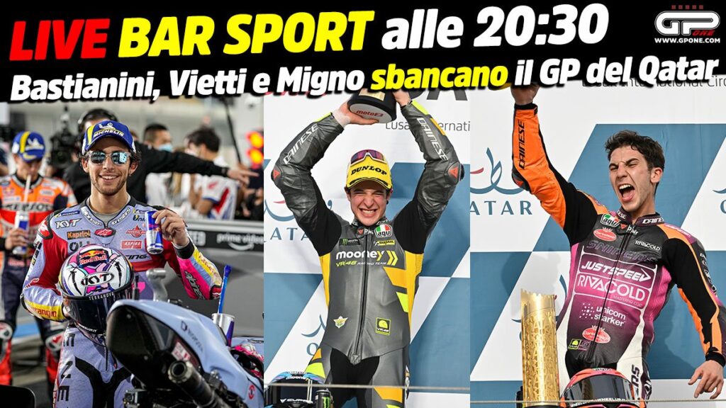 MotoGP, LIVE Bar Sport à 20h30 – Bastianini, Vietti et Migno remportent le GP du Qatar MotoGP, LIVE Bar Sport à 20h30 - Bastianini, Vietti et Migno remportent le GP du Qatar