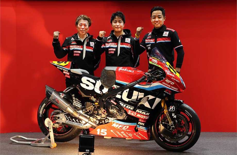 Double podium à Motegi pour Yoshimura Suzuki avec le team manager de Kagayama Ritratto di GPone