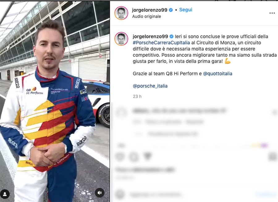 Lorenzo et la Porsche : “Deux secondes de la première, ce n’est pas ce que je veux” Ritratto di GPone