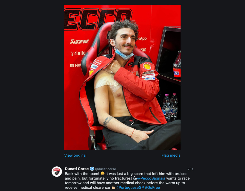 MotoGP, Bagnaia est de retour dans le garage Ducati de Portimao et veut courir demain Ritratto di Matteo Aglio