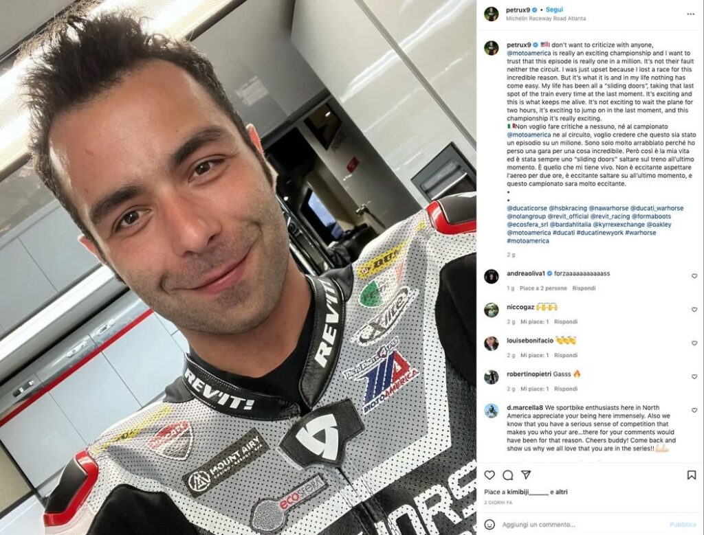 MotoAmerica, Petrucci : “Je ne veux critiquer personne, j’ai l’habitude des portes coulissantes” Ritratto di GPone