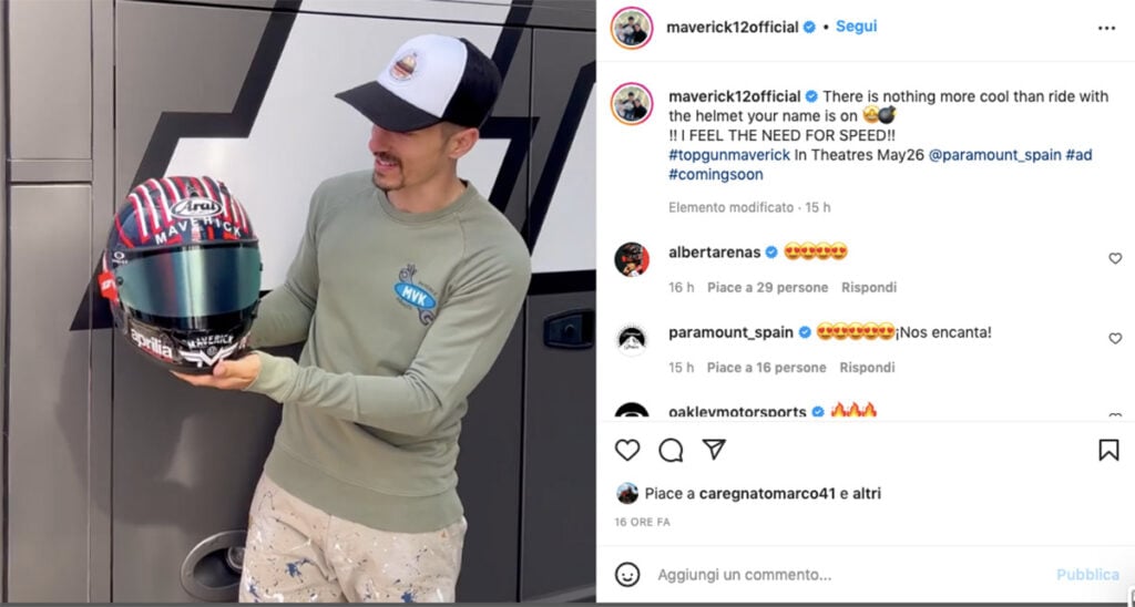 MotoGP, VIDEO – Maverick Vinales à Jerez mange Tom Cruise : un casque Top Gun Ritratto di Marco Caregnato