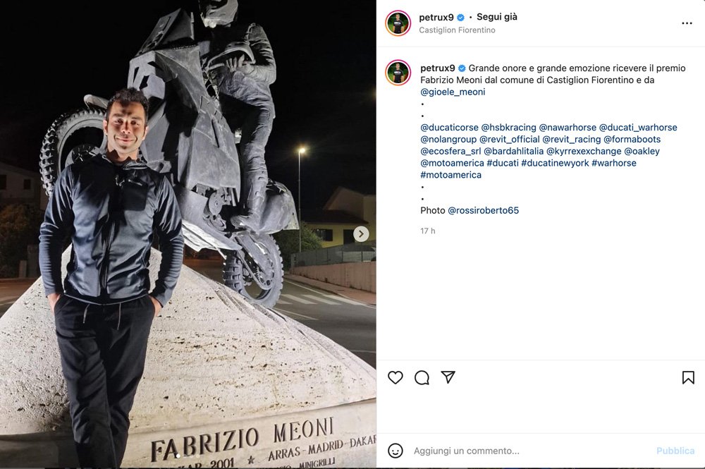 Danilo Petrucci a reçu le prix Fabrizio Meoni Ritratto di GPone