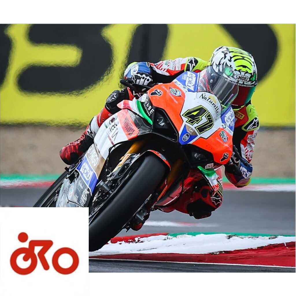 Alex Bassani hebt ab „Siehst du? Ich fahre nicht nur bei Nässe schnell” Axel Bassani, Superbike