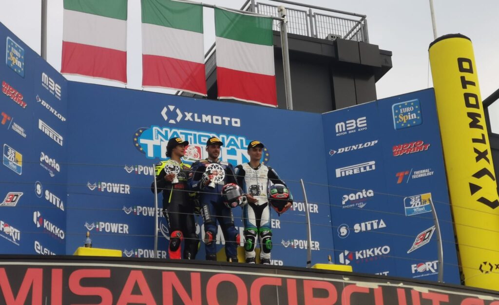 Trophée National : Balade Canepa-Yamaha à Misano, Super Lanzi podio National Trophy Misano