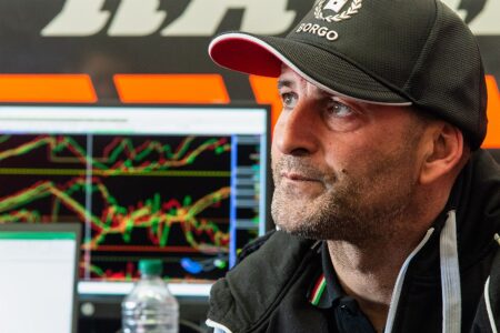 Lorenzo Mauri, team manager Axel Bassani, Motocorsa, Ducati Superbike