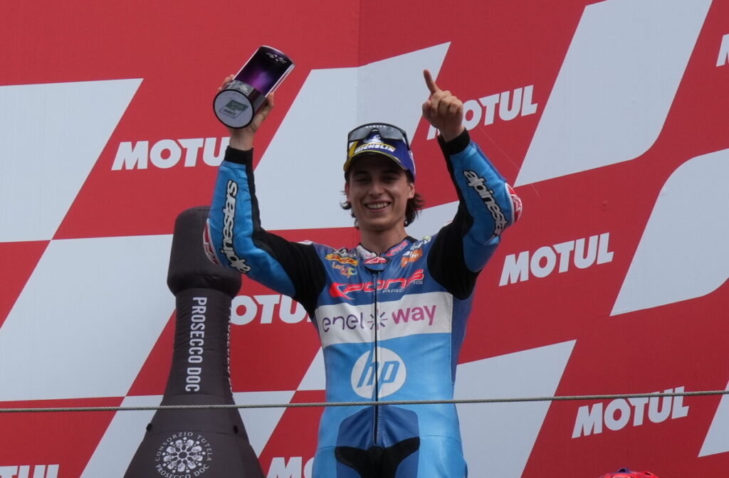 MotoE, Mattia Casadei geladen „Unsere Zeit ist nahe“ casadei-podio-assen-motoe-gara2