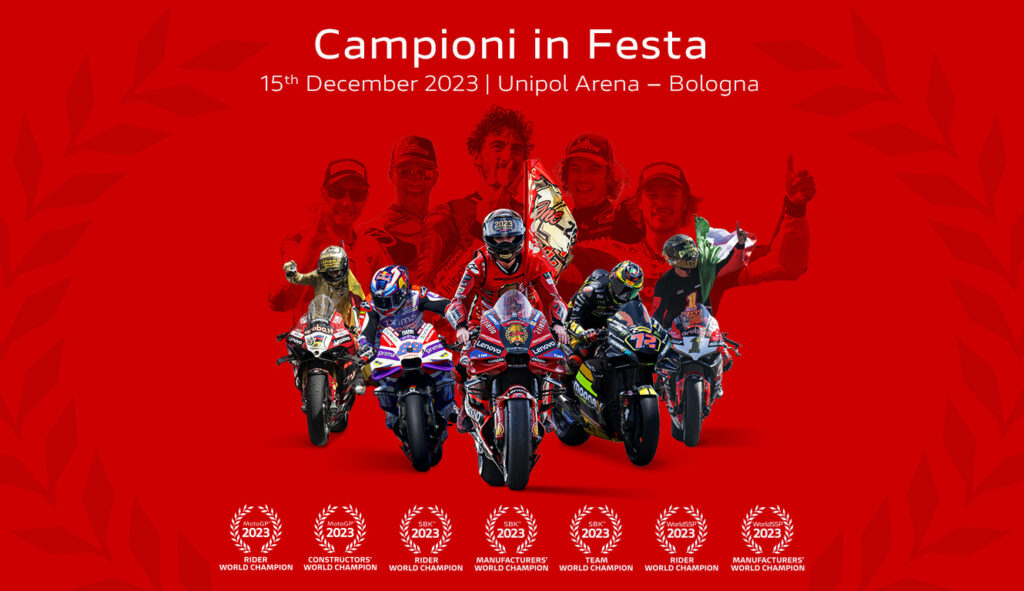 Ducati fête ses champions : rendez-vous le 15 décembre Campioni in festa, Ducati