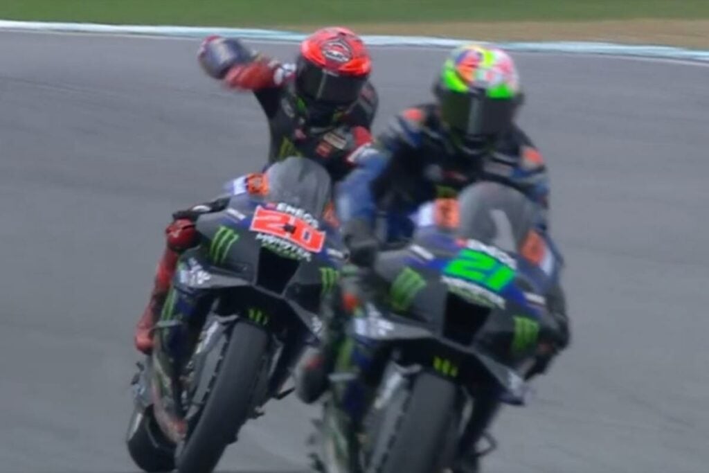 MotoGP Sepang, Quartararo furieux contre Morbidelli : “Il était au milieu” MotoGP Sepang, Quartararo furioso con Morbidelli