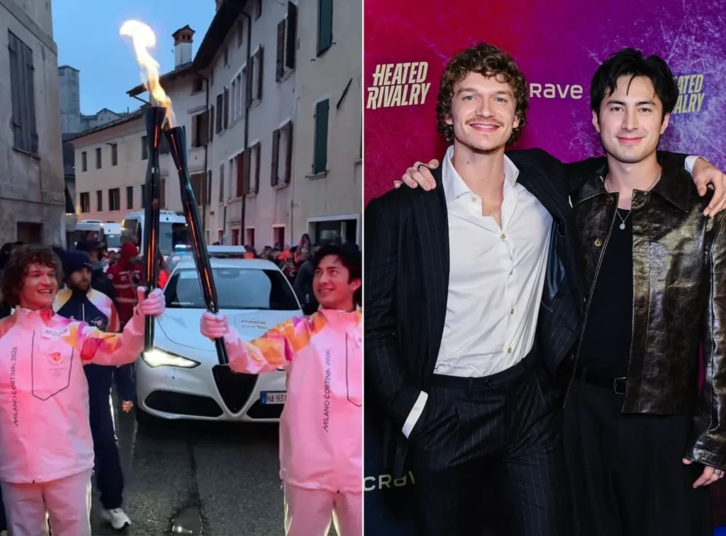 Heated Rivalry’s Hudson Williams and Connor Storrie carry Olympic Torch