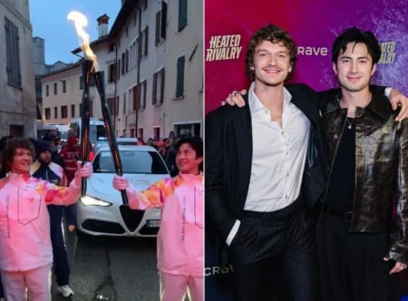 Heated Rivalry’s Hudson Williams and Connor Storrie carry Olympic Torch