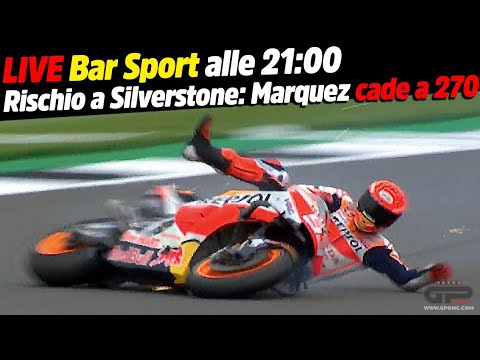 LIVE Bar Sport alle 21:00 - rischio a Silverstone: Marquez cade a 270
