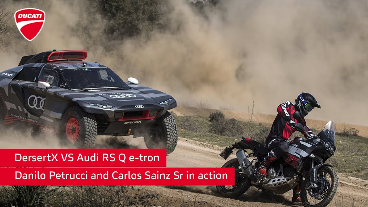Ducati DesertX vs Audi RS Q e-tron