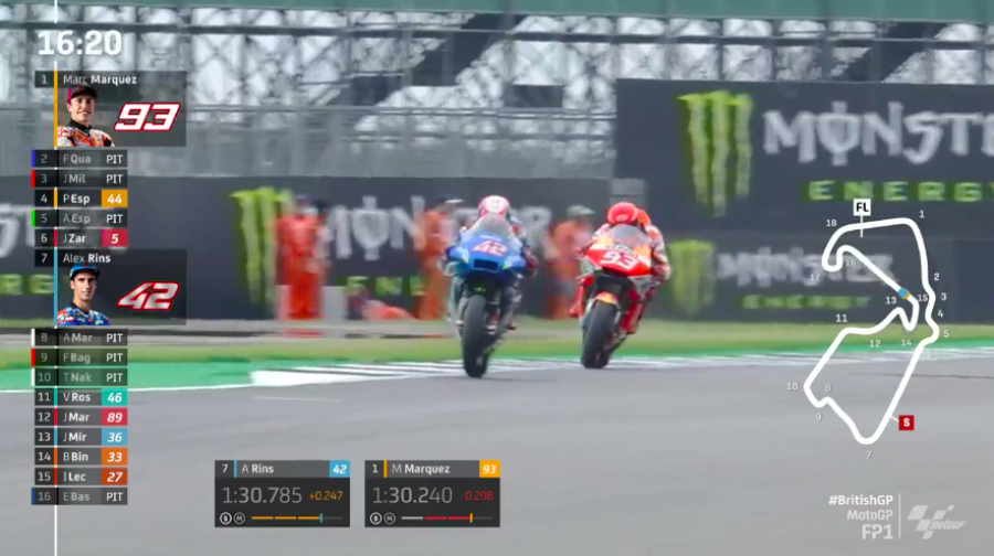 MotoGP: Marquez distrugge la Honda, ma domina la FP1 a Silverstone: 2° A.Espargarò