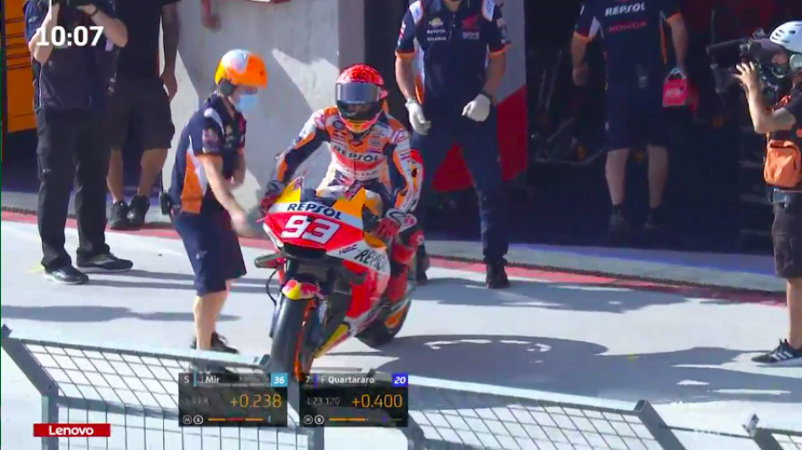 MotoGP: Bagnaia si prende anche il Warm Up ad Aragon: Nakagami 2°, Vinales 22°