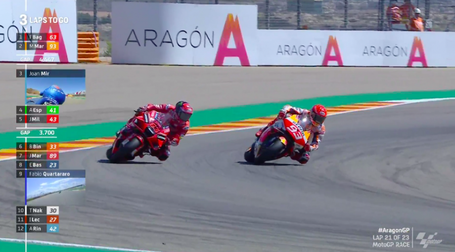 MotoGP: Bagnaia trionfa ad Aragon! Duello stellare con Marquez 2°. Bastianini 6°