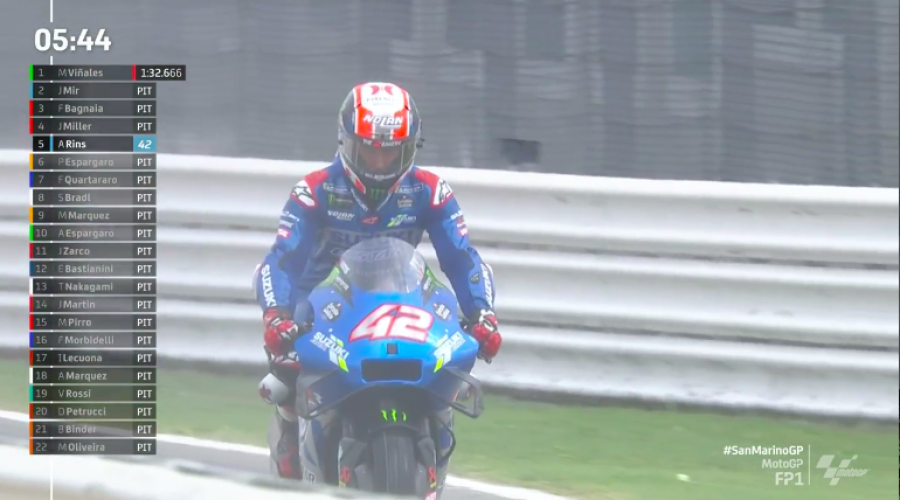 MotoGP: Vinales fa il Top Gun con l'Aprilia: 1° nella FP1 a Misano, Dovizioso ultimo