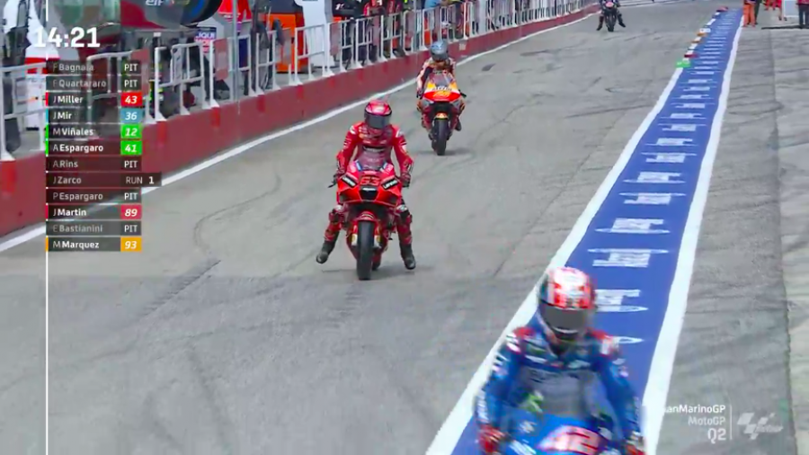 MotoGP: Ducati padrona di Misano: pole di Bagnaia su Miller, cadono Quartararo e Marquez