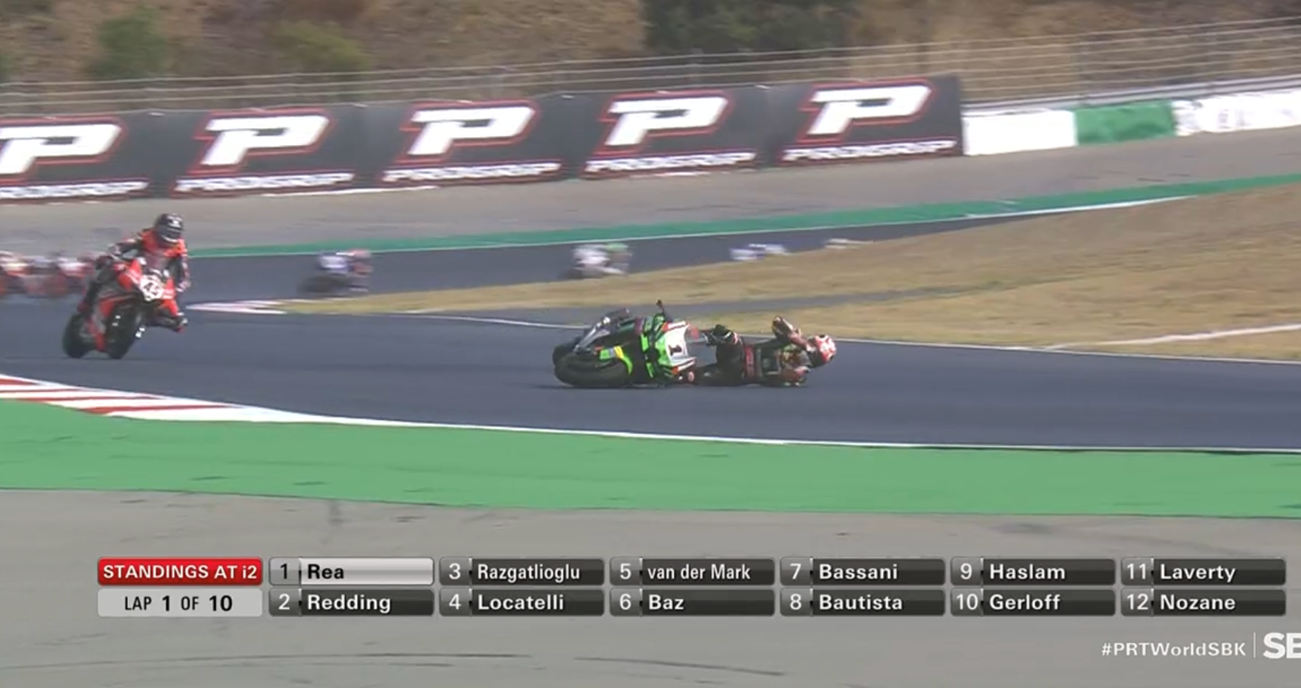SBK, Rea retombe : au sol dans le premier tour de la SP Race alors qu’il était en tête