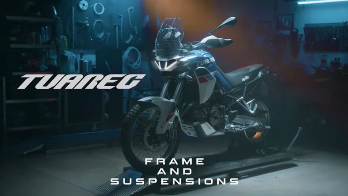 Aprilia Tuareg 660 : une vidéo sur le châssis de la nouvelle enduro de route