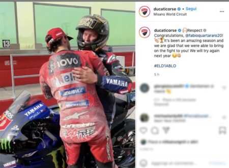 MotoGP, Quand le sport gagne : les hommes Ducati honorent Quartararo