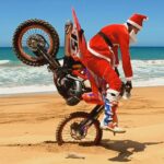 Autre que le traîneau et les rennes, le Père Noël vient rouler avec l'enduro