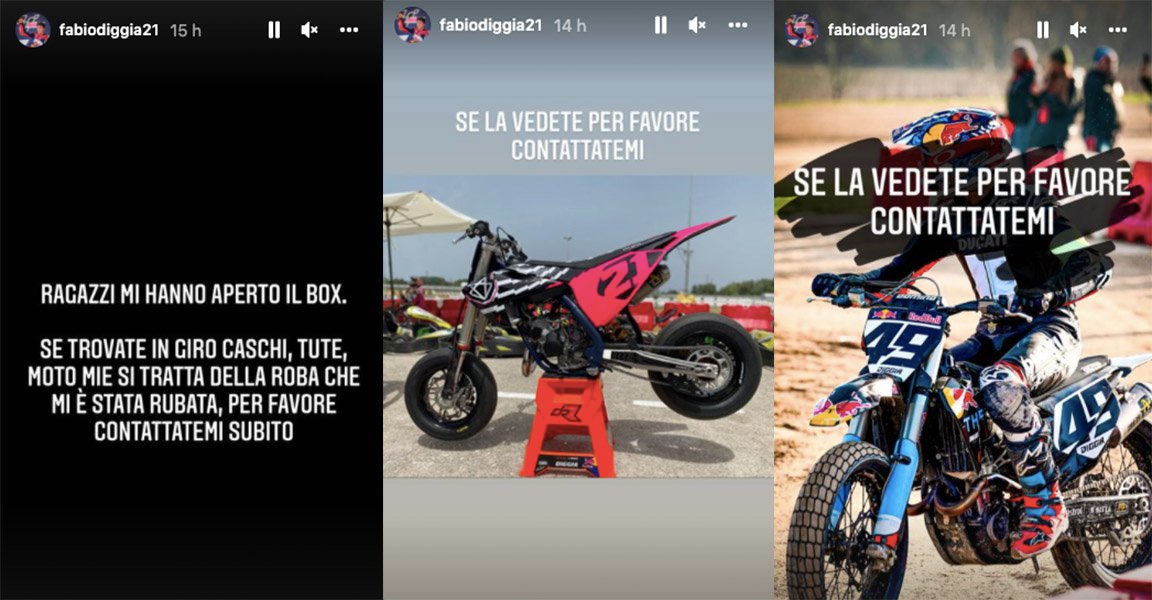 MotoGP, Trois motos volées à Fabio Di Giannantonio : l’appel sur les réseaux sociaux