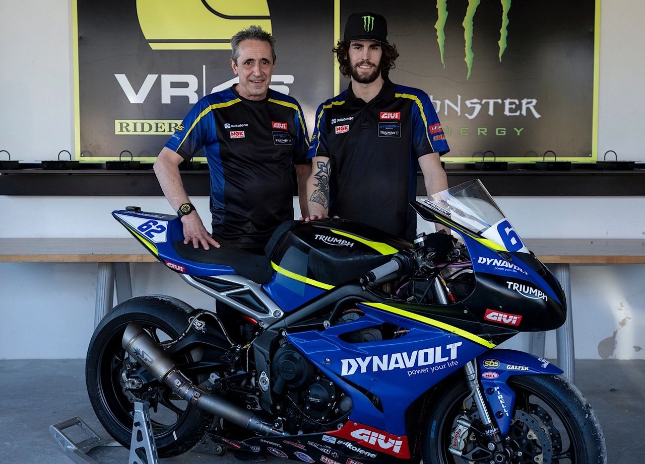 SBK, Manzi au départ du SuperSport avec le Triumph de l’équipe Dynavolt