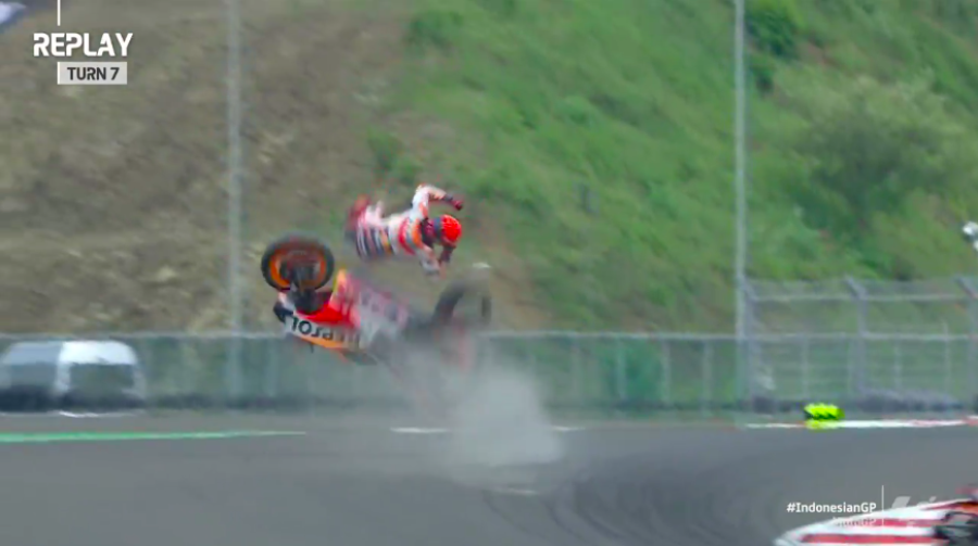 MotoGP: Quartararo vola nel Warm Up di Mandalika, Vinales 2°. Brutta caduta di Marquez