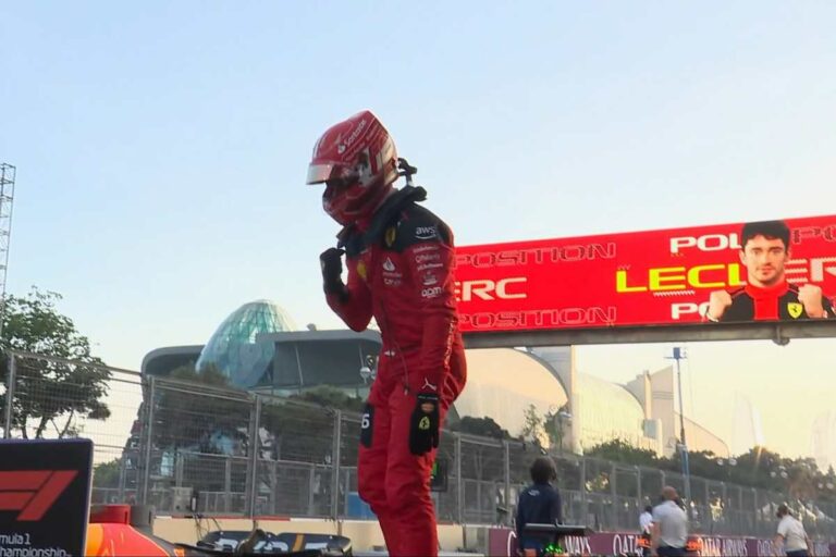 Leclerc F1 GP Baku Ferrari Mercedes