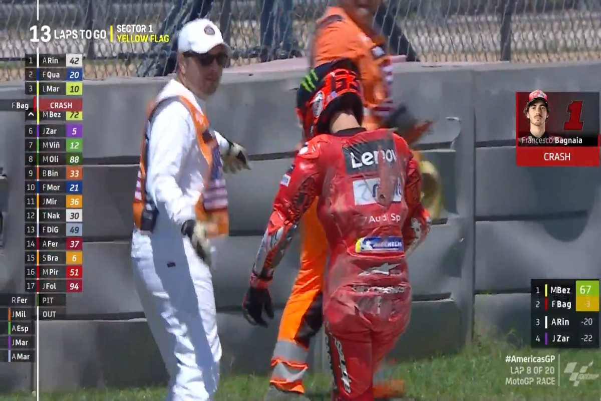 Bagnaia, encore un crash inexpliqué à Austin : que devient le champion ?