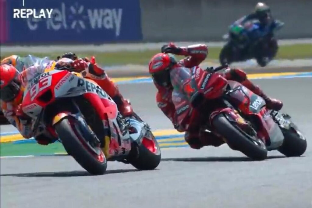 MotoGP, kontak Marquez-Bagnaia: Ducati menyerang para steward Marquez Bagnaia MotoGP Francia