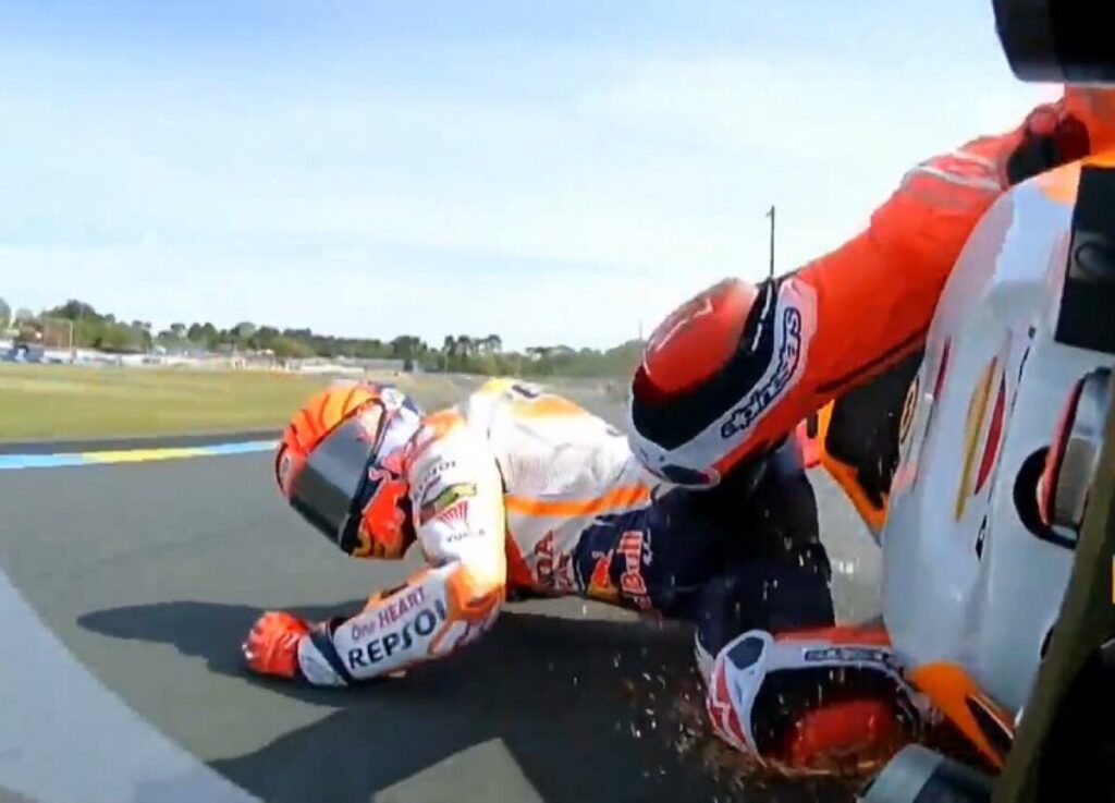 MotoGP 勒芒:Marc Marquez,在练习 1 中撞车归来 Marc Marquez, MotoGP