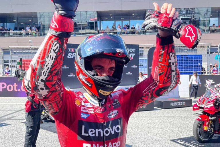 MotoGP Austria, Pecco Bagnaia trionfa nella Sprint Race