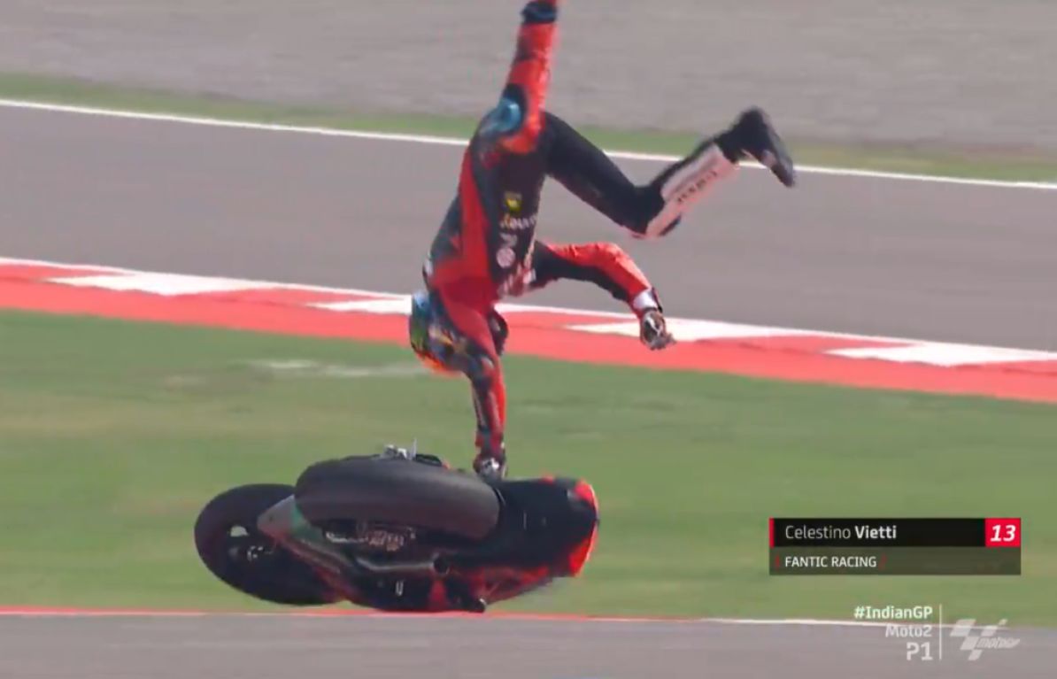 Moto2 Inde, Essais 1 : Premier flash de Chantra, Vietti en vol