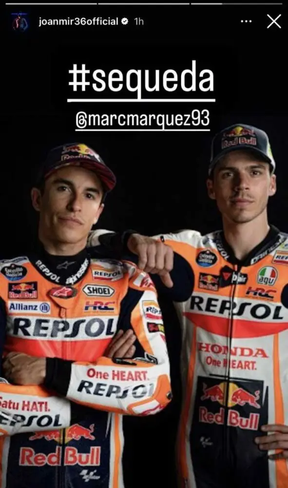 MotoGP, Joan Mir "annoncerer" Marc Marquez