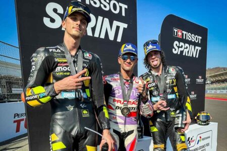MotoGP Indonesia: il team VR46 festeggia Marini, Bezzecchi e Pertamina