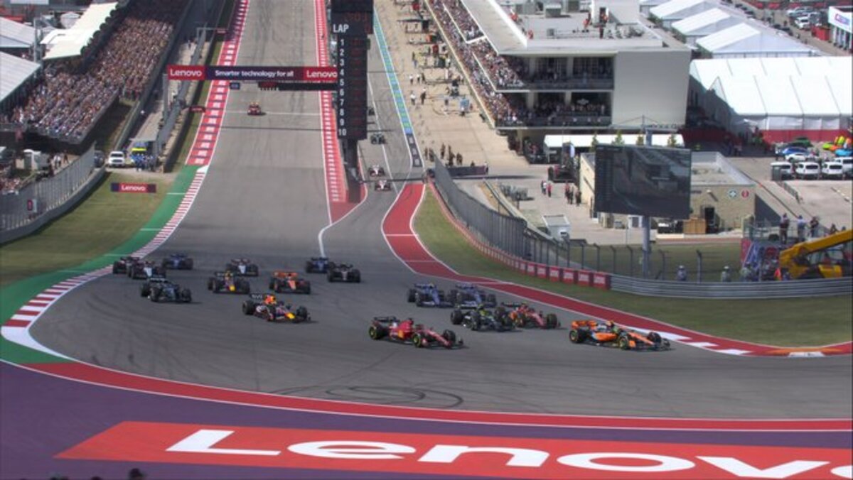 Scène F1 Austin GP de la 50e victoire de Verstappen