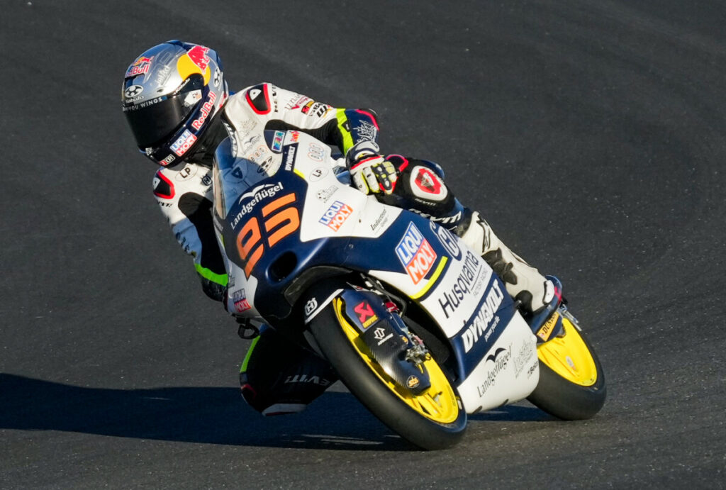 Moto3 Valence : Collin Veijer pole-bis, Farioli renversé