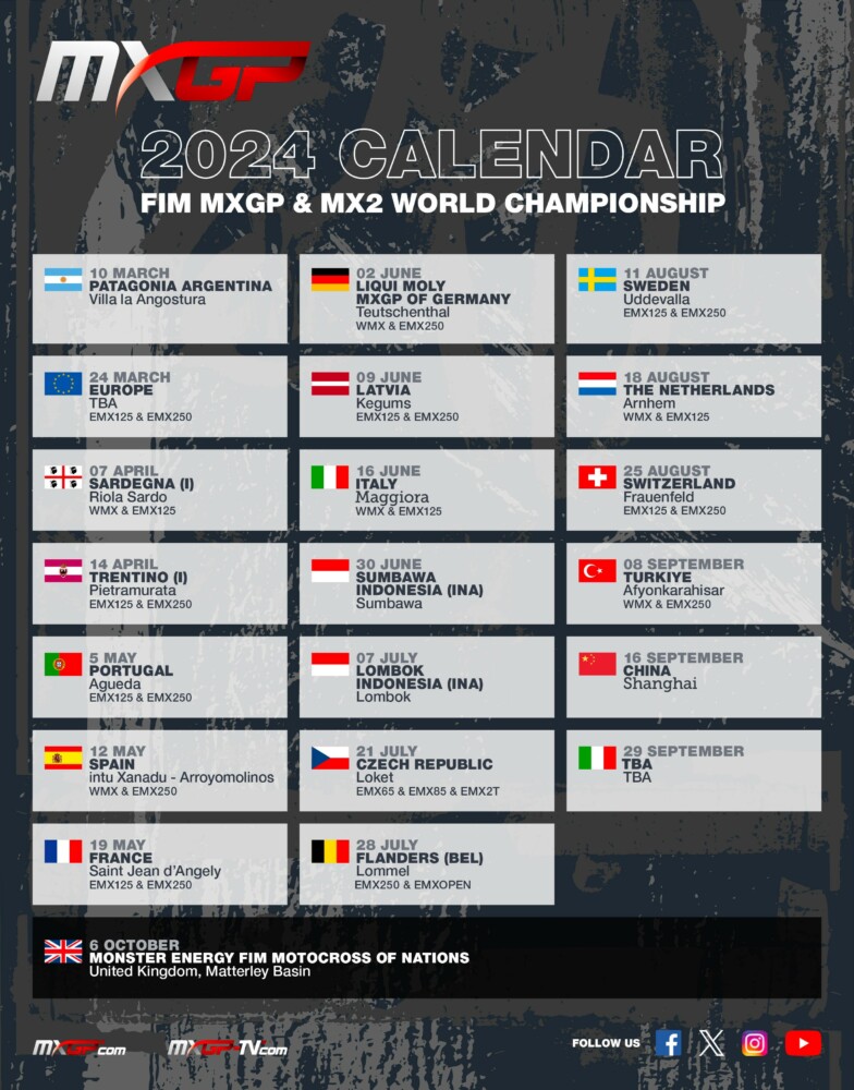 Motocross, paluu Kiinaan päivitetty 2024 kalenteri Pure GP Race