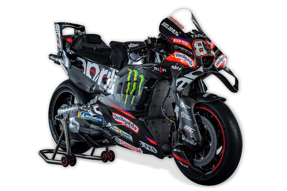 Livrée Aprilia RS‑GP avec le logo de Monster Energy