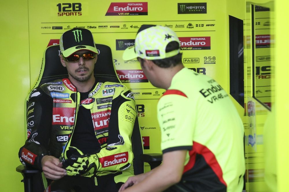 Fabio Di Giannantonio, limité physiquement, lors des essais au Mugello