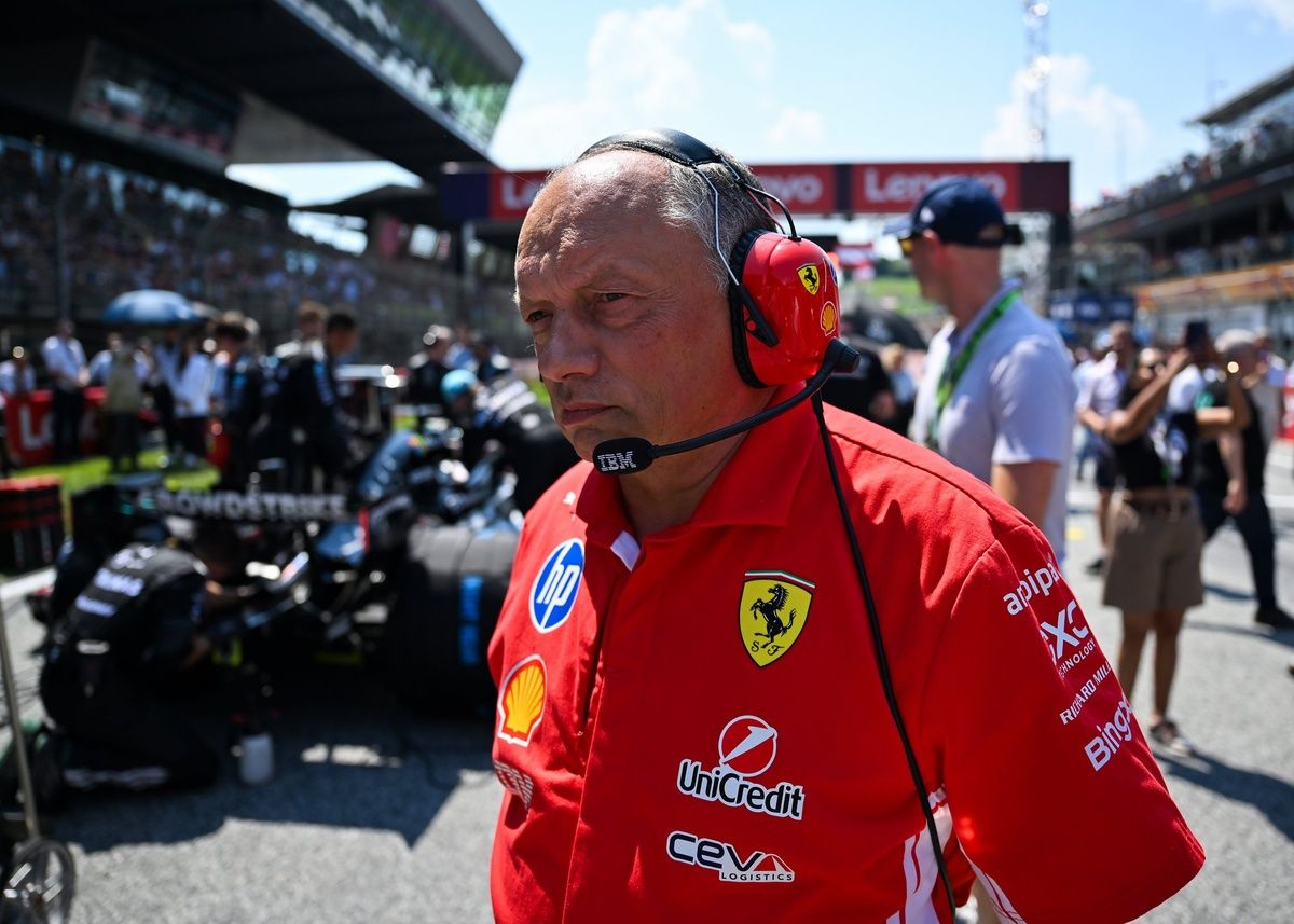 Frédéric Vasseur, directeur de l’écurie Ferrari, lors de la conférence de presse à Silverstone